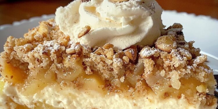 Apfel-Nusskuchen mit Vanillepudding – Saftig & Knusprig