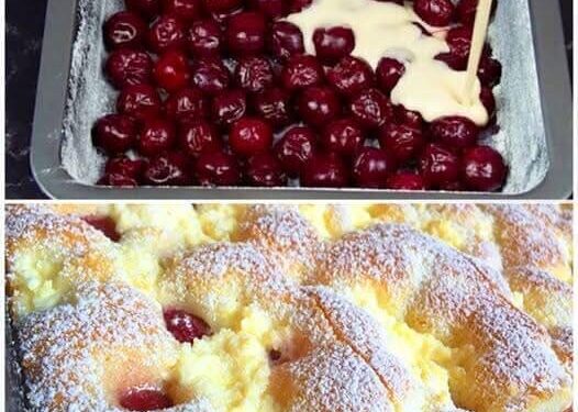 Kirschkuchen in 5 Minuten im Ofen backe ich 3x in Woche!