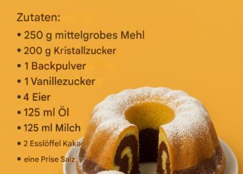 Marmorbiskuitkuchen mit einfacher Zubereitung – locker und weich