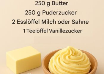 Klassisches Rezept für deutsche Buttercreme mit Pudding