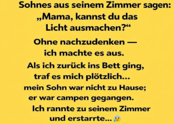 Ich bin um 3 Uhr morgens aufgewacht, um Wasser zu holen…