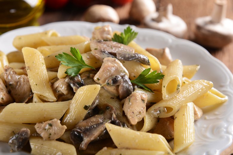 penne-mit-champignons – Einfache Rezept