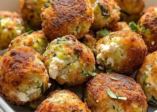 Knusprige Zucchini-Feta-Bällchen aus dem Ofen