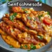 Schnitzelstreifen in Senfsahnesoße