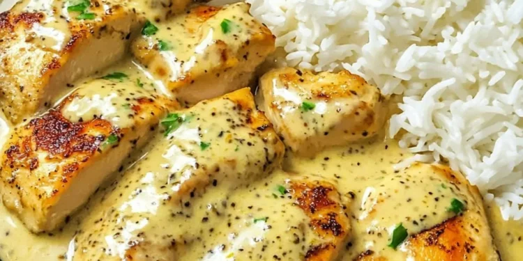 Cremige Honig-Senf-Hähnchenpfanne