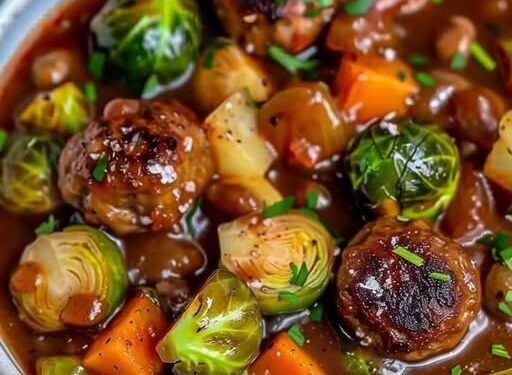 Rosenkohleintopf mit 400 g Gehacktes, in 30 Minuten fertig gemacht