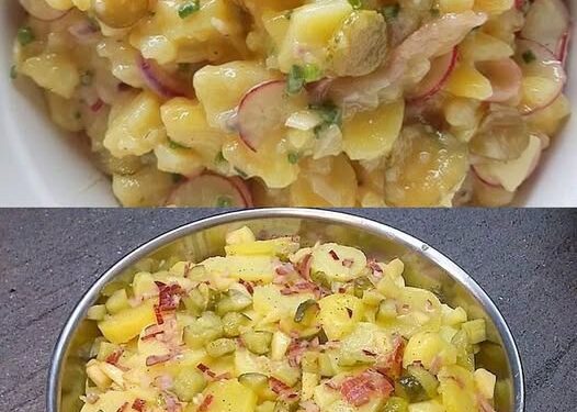 Schnelller Kartoffelsalat mit 2 Zwiebeln ohne Schnickschnack