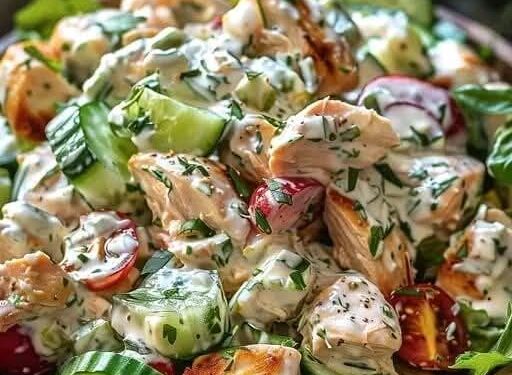 Griechischer Hahnchen Salat Mit 200 G Tzatziki