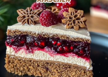 Spekulatius-Kuchen mit Kirschen