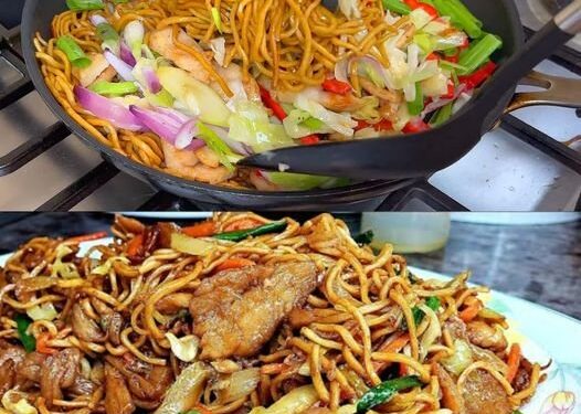 Chinesische Nudeln mit 200 g Hähnchenfleisch in 20 Minuten!