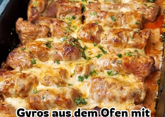 Gyros aus dem Ofen in Metaxasauce, superschnell fertig!