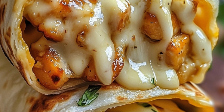 Knoblauch-Käse-Hähnchen-Wraps