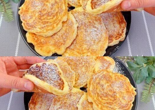 Mischen Sie 150 ml Joghurt mit Haferflocken, Pfannkuchen in 3 Minuten