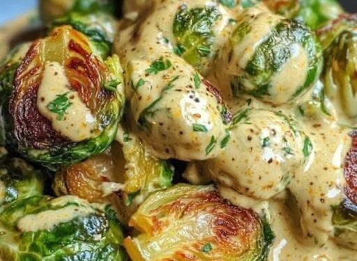 Rosenkohl in Frischkäse Senfsauce in 30 Minuten zubereitet