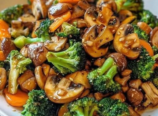 15 Minuten Pfanne mit Champignons Brokkoli & Karotten