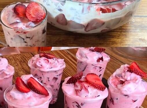 Erdbeer Joghurtdessert in 3 Minuten zubereitet