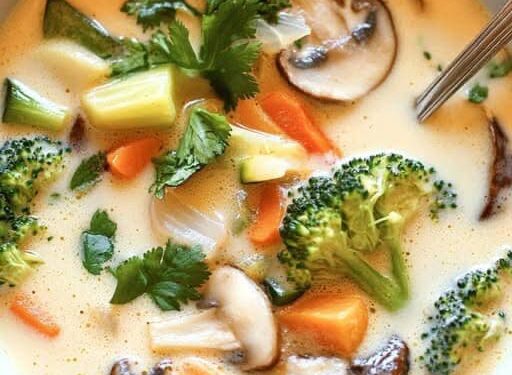Thai Kokos Suppe mit Gemüse in 20 Minuten gekocht