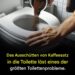 Das Einfüllen von Kaffeesatz in die Toilette löst eines der größten Probleme in Toiletten
