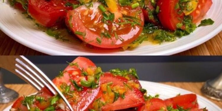 Italienischer Tomatensalat mit Knoblauch