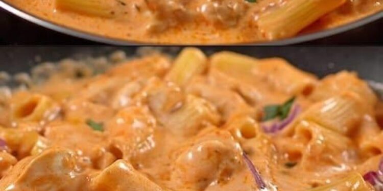 Cremige Pasta mit Tomatensoße, schnell zubereitet und voller Geschmack