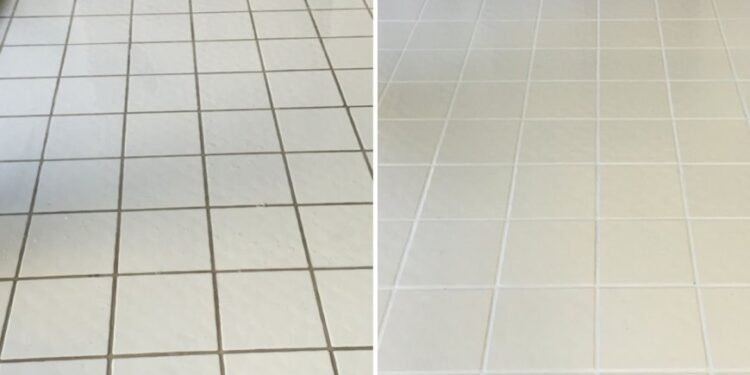 So entfernen Sie Schwarz von Bodenmörtel