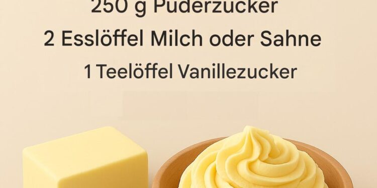 Klassisches Rezept für deutsche Buttercreme mit Pudding