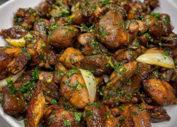 Gebratene Hühnerherzen