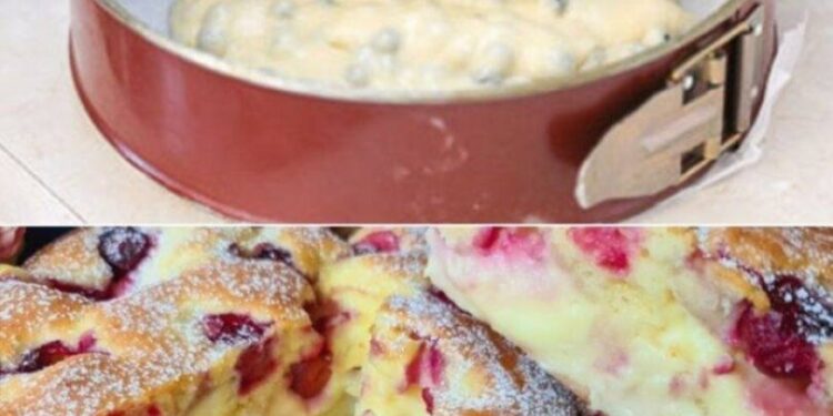 Blitz Kirschkuchen mit Vanillepudding, schmilzt im Mund!