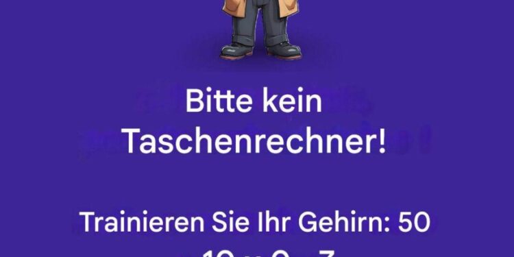 Verlassen Sie sich nicht auf den Taschenrechner, sondern verwenden Sie Ihre Logik