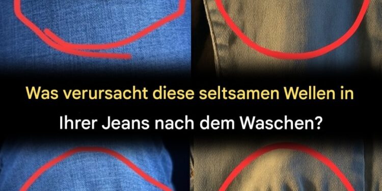Warum bekommen Jeans nach dem Waschen diese seltsamen Falten (und wie kann man sie beheben)?