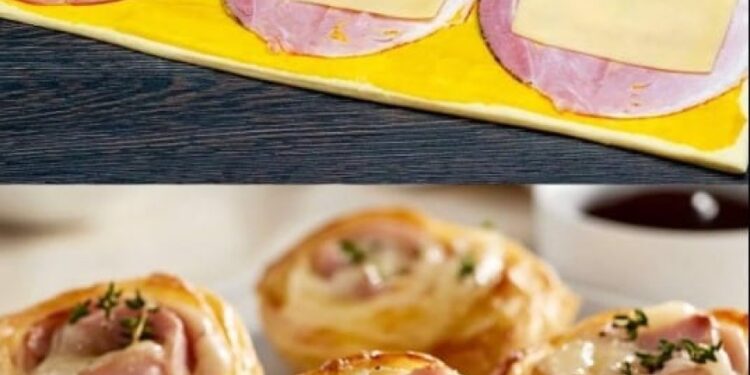 Blätterteig-Schnecken mit Schinken und Käse