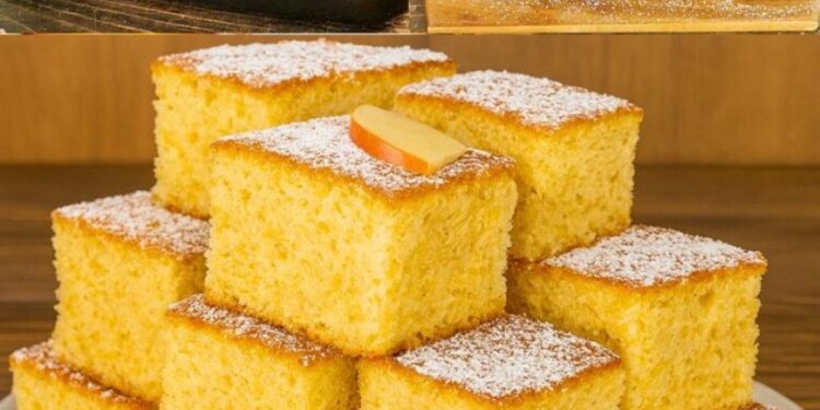 Nur 2 Äpfel mixen und schon hast du den fluffigsten Apfelkuchen der Welt