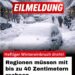 EILMELDUNG: Heftiger Wintereinbruch – Bis zu 40 cm Schnee