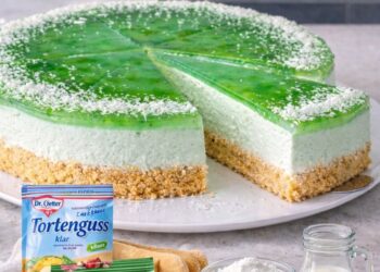 Erfrischende waldmeister philadelphia torte