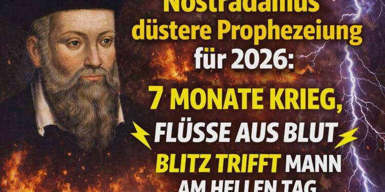 Nostradamus’ düstere Prophezeiung für 2026: Sieben Monate Krieg, „Flüsse aus Blut“ und ein Mann, den am helllichten Tag der Blitz trifft