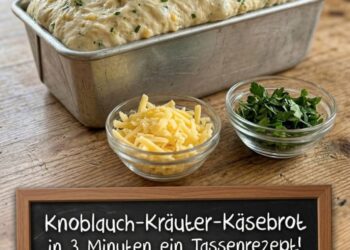 Knoblauch Kräuter Käsebrot in 3 Minuten