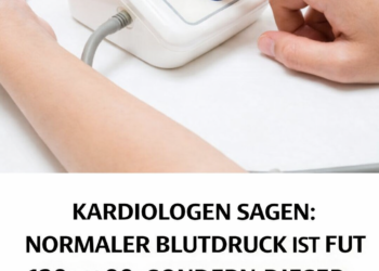 Kardiologen behaupten, der normale Blutdruck liege nicht bei 120 zu 80, sondern hier ist Folgendes: Das müssen Sie wissen, wir haben alle falsch gemessen.